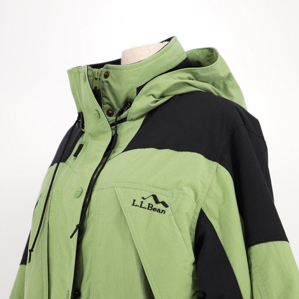 L.L.BEAN OUTDOORS Women's Parka Insulated Hooded Long Jacket Green Black Size L - Picture 3 of 11